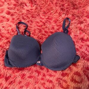Polka Dot Women's Bra - Navy Blue